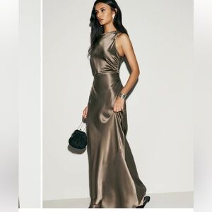 Anaiis Silk Dress in Morel Sz 6